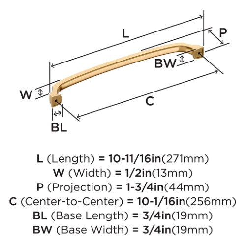 Revitalize Zinc Champagne Bronze Cabinet Pull 14