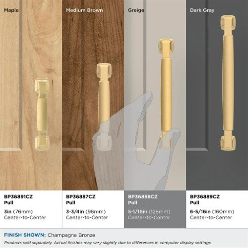Stature Zinc Champagne Bronze Cabinet Pull 28