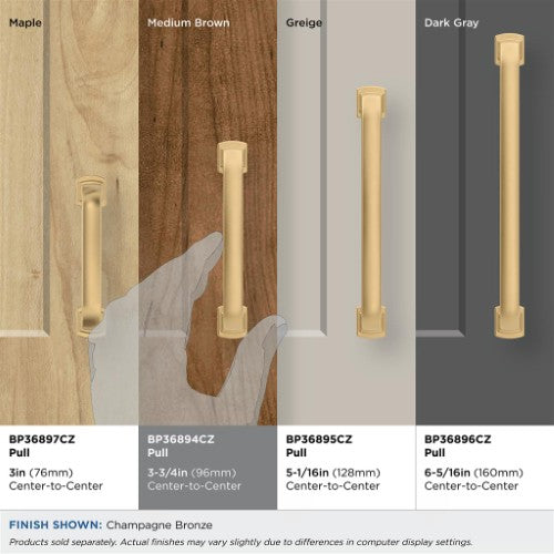 Surpass Zinc Champagne Bronze Cabinet Pull 30