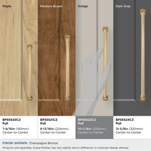 Surpass Zinc Champagne Bronze Cabinet Pull 28