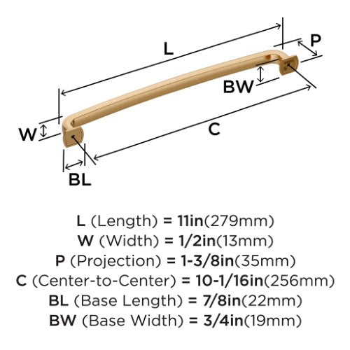 Surpass Zinc Champagne Bronze Cabinet Pull 15