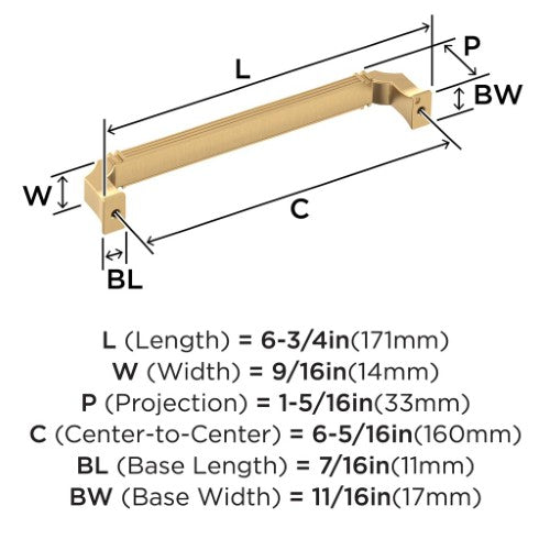 Townsend Zinc Champagne Bronze Cabinet Pull 10