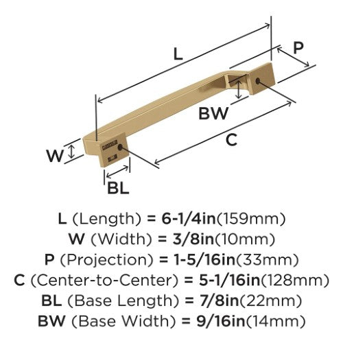 Westerly Zinc Champagne Bronze Cabinet Pull 10