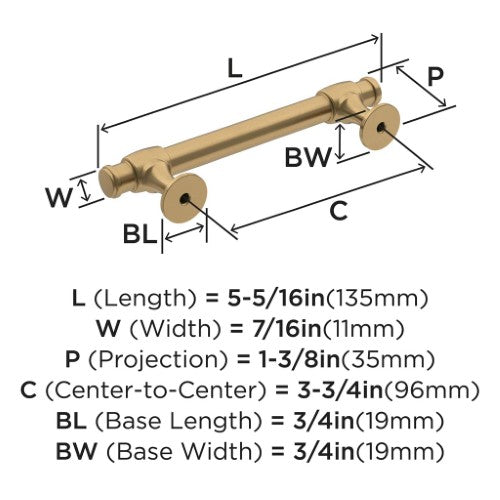 Winsome Zinc Champagne Bronze Cabinet Pull 11