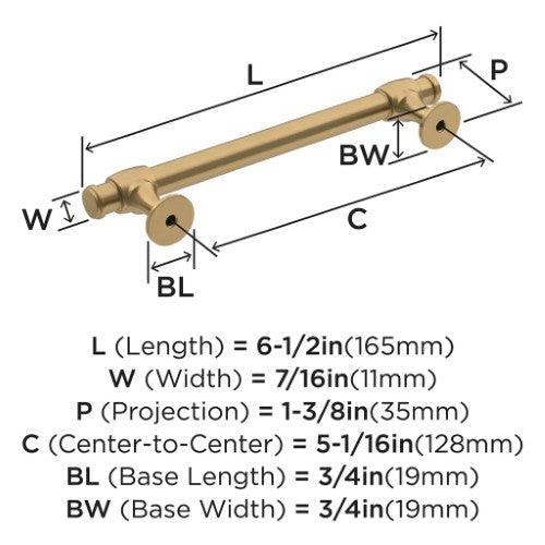 Winsome Zinc Champagne Bronze Cabinet Pull 9