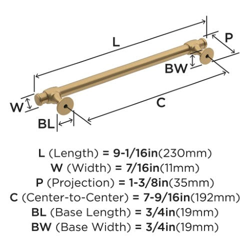 Winsome Zinc Champagne Bronze Cabinet Pull 13