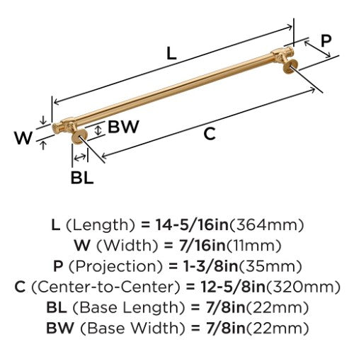 Winsome Zinc Champagne Bronze Cabinet Pull 16