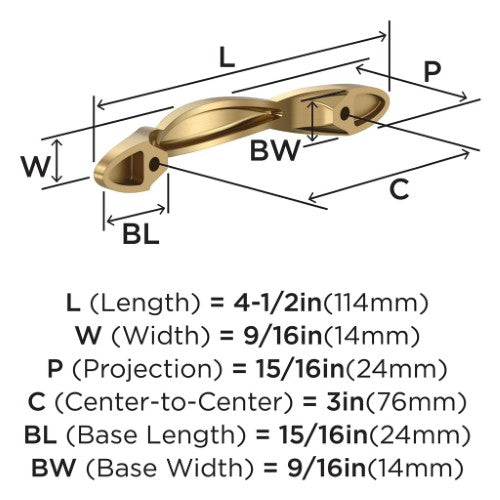 Intertwine Aluminum Champagne Bronze Cabinet Pull 5