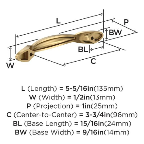 Intertwine Aluminum Champagne Bronze Cabinet Pull 6