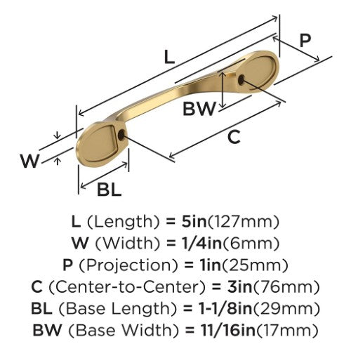 Ravino Zinc Champagne Bronze Cabinet Pull 5