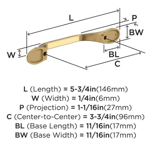 Ravino Zinc Champagne Bronze Cabinet Pull 6