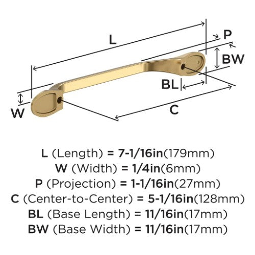 Ravino Zinc Champagne Bronze Cabinet Pull 7