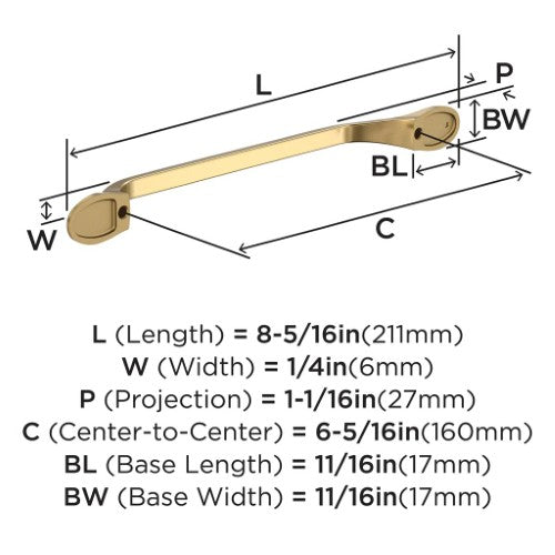 Ravino Zinc Champagne Bronze Cabinet Pull 8