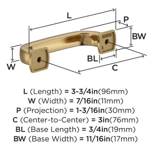 Surpass Zinc Champagne Bronze Cabinet Pull 9