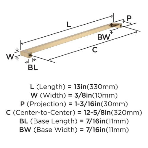 Monument Aluminum Champagne Bronze Cabinet Pull 16