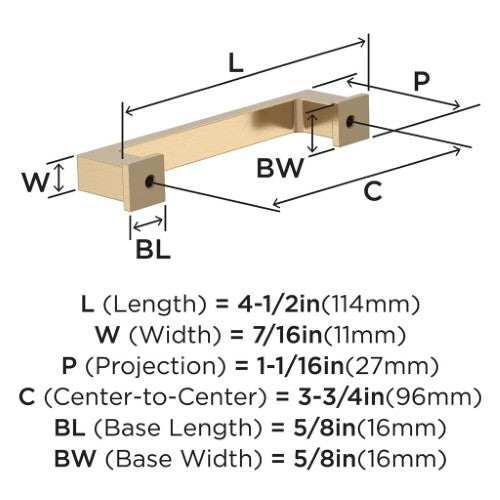 Bridgeport Zinc Champagne Bronze Cabinet Pull 6