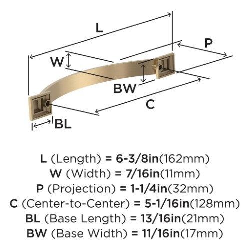 Sheffield Zinc Champagne Bronze Cabinet Pull 7