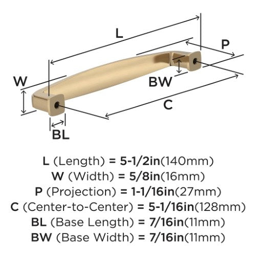 Franklin Zinc Champagne Bronze Cabinet Pull 7