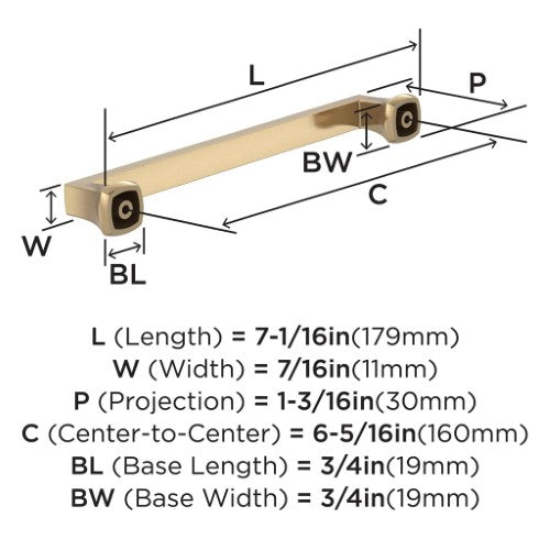 Hybridize Zinc Champagne Bronze Cabinet Pull 8