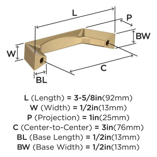 Evolve Zinc Champagne Bronze Cabinet Pull 5