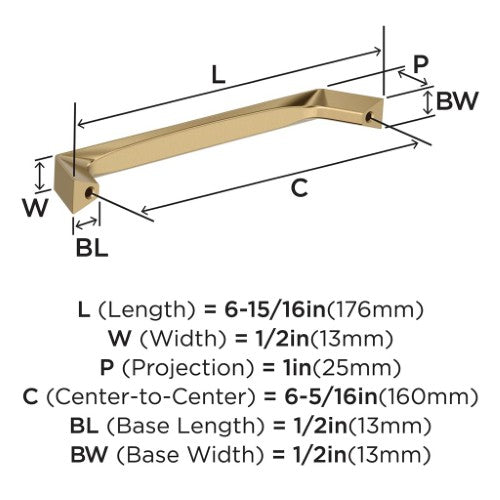 Evolve Zinc Champagne Bronze Cabinet Pull 8