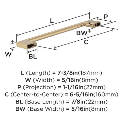Cityscape Zinc Champagne Bronze Cabinet Pull 10