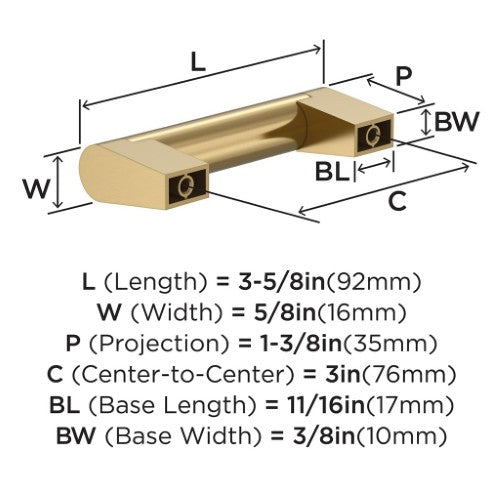 Composite Zinc Champagne Bronze Cabinet Pull 6