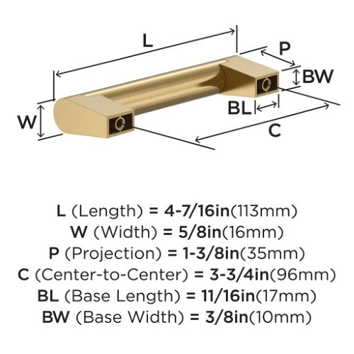 Composite Zinc Champagne Bronze Cabinet Pull 7