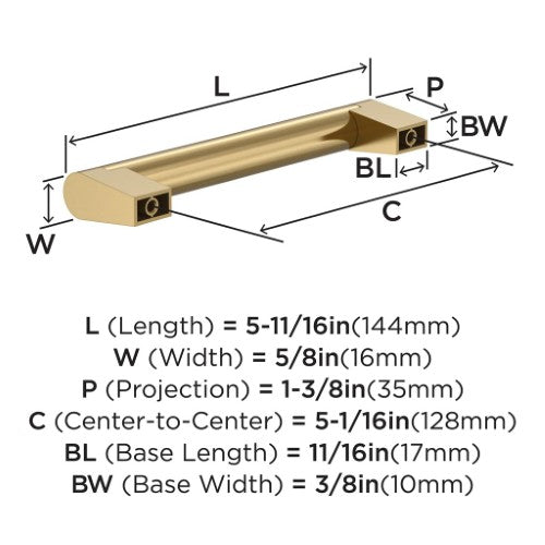 Composite Zinc Champagne Bronze Cabinet Pull 8