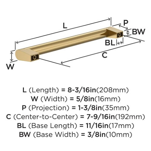 Composite Zinc Champagne Bronze Cabinet Pull 10