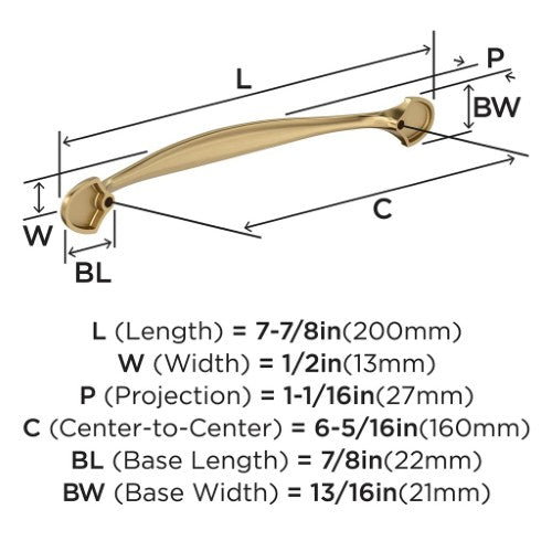 Fairfield Zinc Champagne Bronze Cabinet Pull 8
