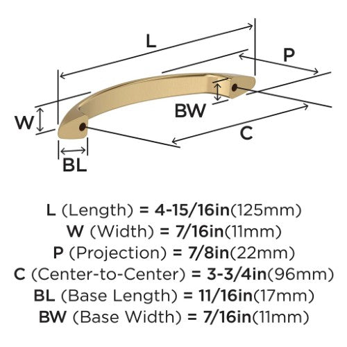Arc Zinc Champagne Bronze Cabinet Pull 6