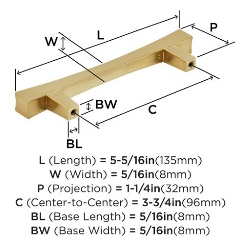 Pailou Zinc Champagne Bronze Cabinet Pull 4