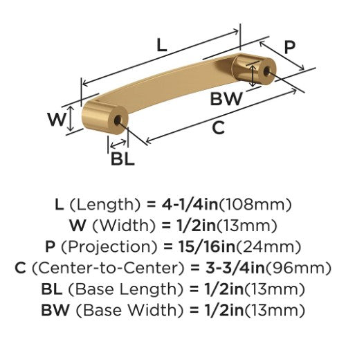 Rift Zinc Champagne Bronze Cabinet Pull 5