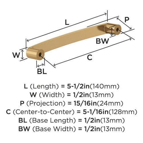 Rift Zinc Champagne Bronze Cabinet Pull 6