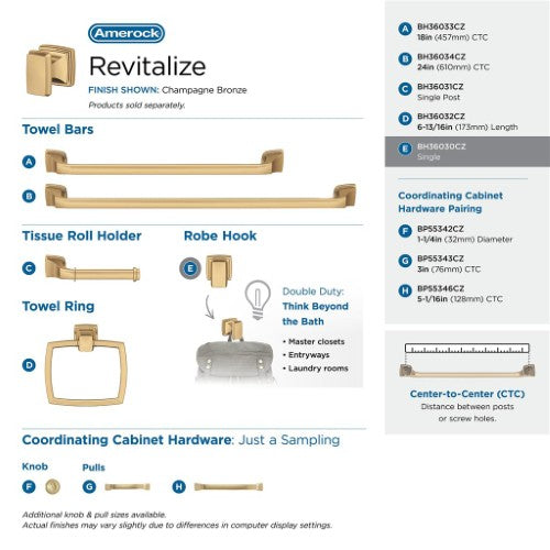 Revitalize Zinc Champagne Bronze Hook 7