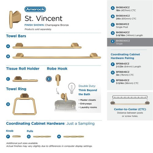 St. Vincent Zinc Champagne Bronze Hook 7