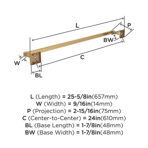Appoint Zinc & Stainless Steel Champagne Bronze Towel Bar 6