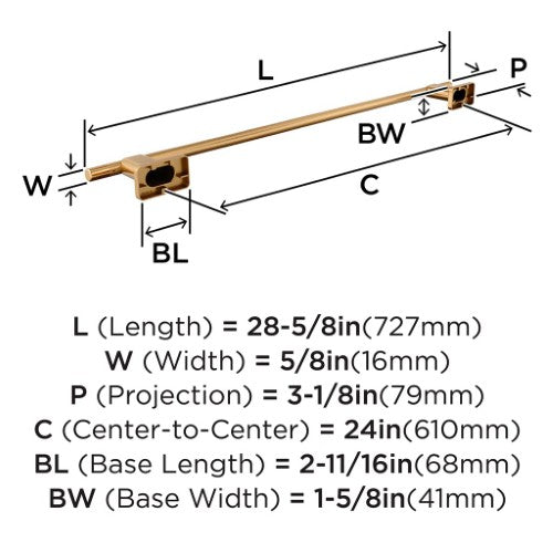 Bronx Zinc & Stainless Steel Champagne Bronze Towel Bar 6