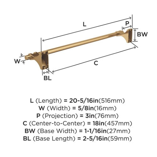 Davenport Zinc & Stainless Steel Champagne Bronze Towel Bar 3