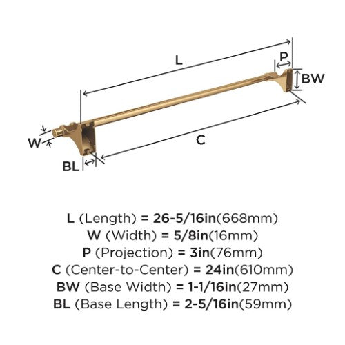Davenport Zinc & Stainless Steel Champagne Bronze Towel Bar 4