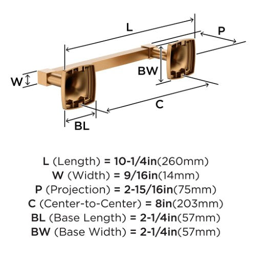 Stature Zinc & Stainless Steel Champagne Bronze Towel Bar 4