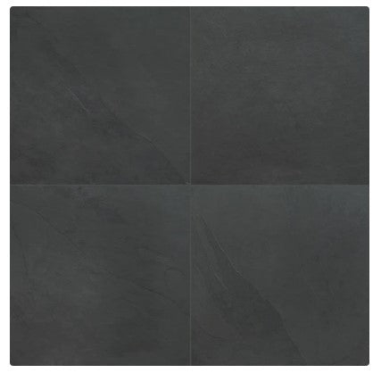 Full Tile Sample - Charcoal Slate Tile - 12" x 12" Natural Cleft Face, Gauged Back