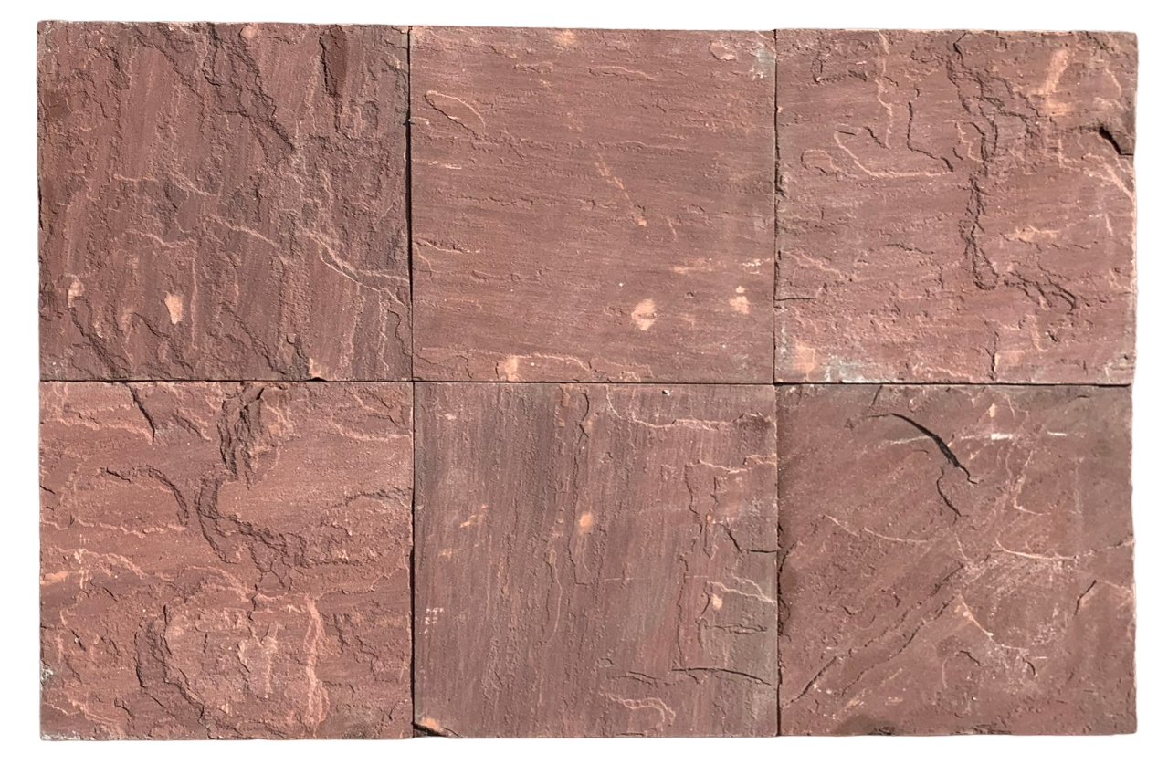 Full Tile Sample - Chocolate Sandstone Tile - 12" x 12" Natural Cleft Face, Gauged Back