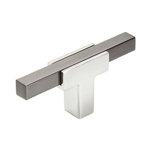 Urbanite Zinc & Aluminum Polished Chrome / Black Chrome Cabinet Knob 1