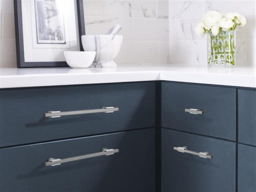 Urbanite Zinc & Aluminum Polished Chrome / Black Chrome Cabinet Pull 9