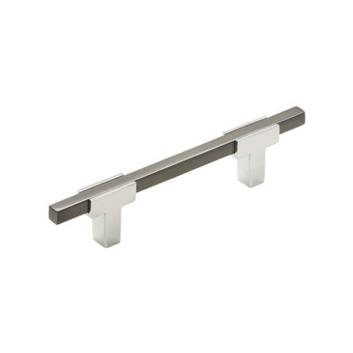 Urbanite Zinc & Aluminum Polished Chrome / Black Chrome Cabinet Pull 1