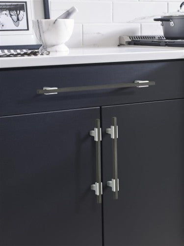Urbanite Zinc & Aluminum Polished Chrome / Brushed Matte Black Cabinet Pull 23