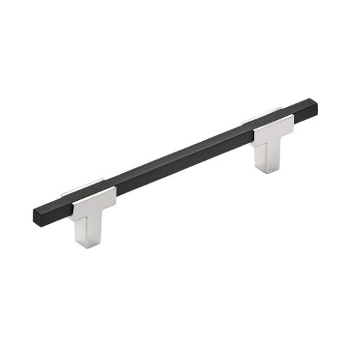 Urbanite Zinc & Aluminum Polished Chrome / Brushed Matte Black Cabinet Pull 3
