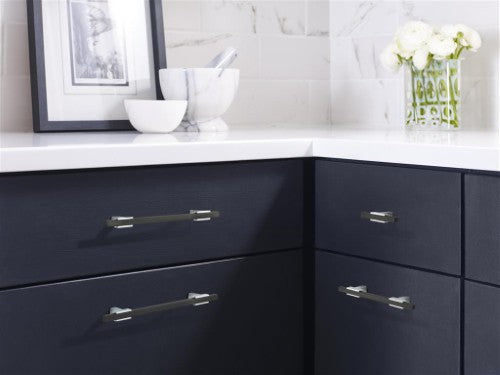 Urbanite Zinc & Aluminum Polished Chrome / Brushed Matte Black Cabinet Pull 24